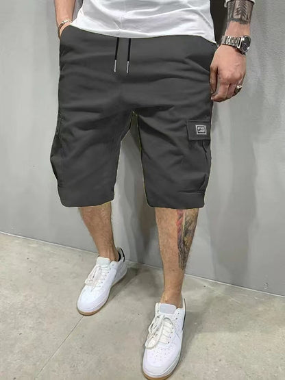 KZZ Men's Shorts, Slanted Pockets, Versatile Casual Pants