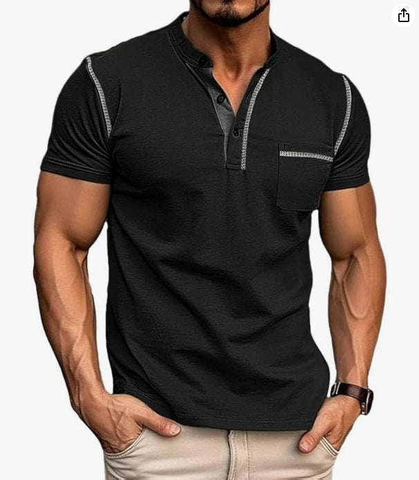 KZZ Men's Regular Fit Short Sleeve Top, Casual Sport Shirt