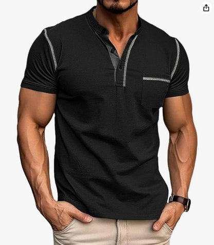 KZZ Men's Regular Fit Short Sleeve Top, Casual Sport Shirt