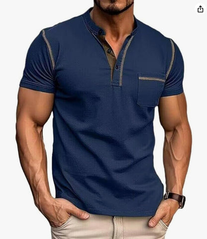 KZZ Men's Regular Fit Short Sleeve Top, Casual Sport Shirt