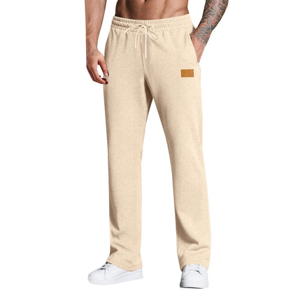KZZ Men's Long Pants With Drawstring Versatile Casual Sweatpants