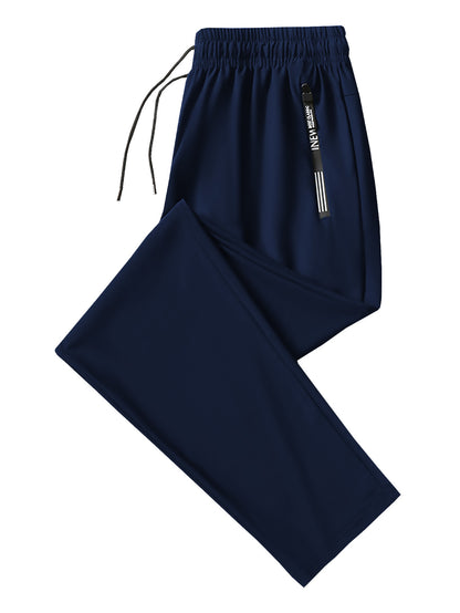 KZZ Men's Summer High Elastic Ice Silk Pants