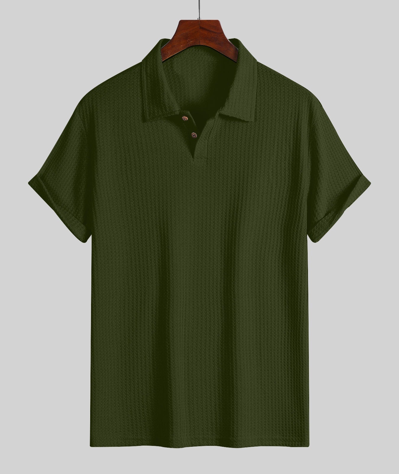 KZZ Men's Plain Jacquard Knit Polo Shirt
