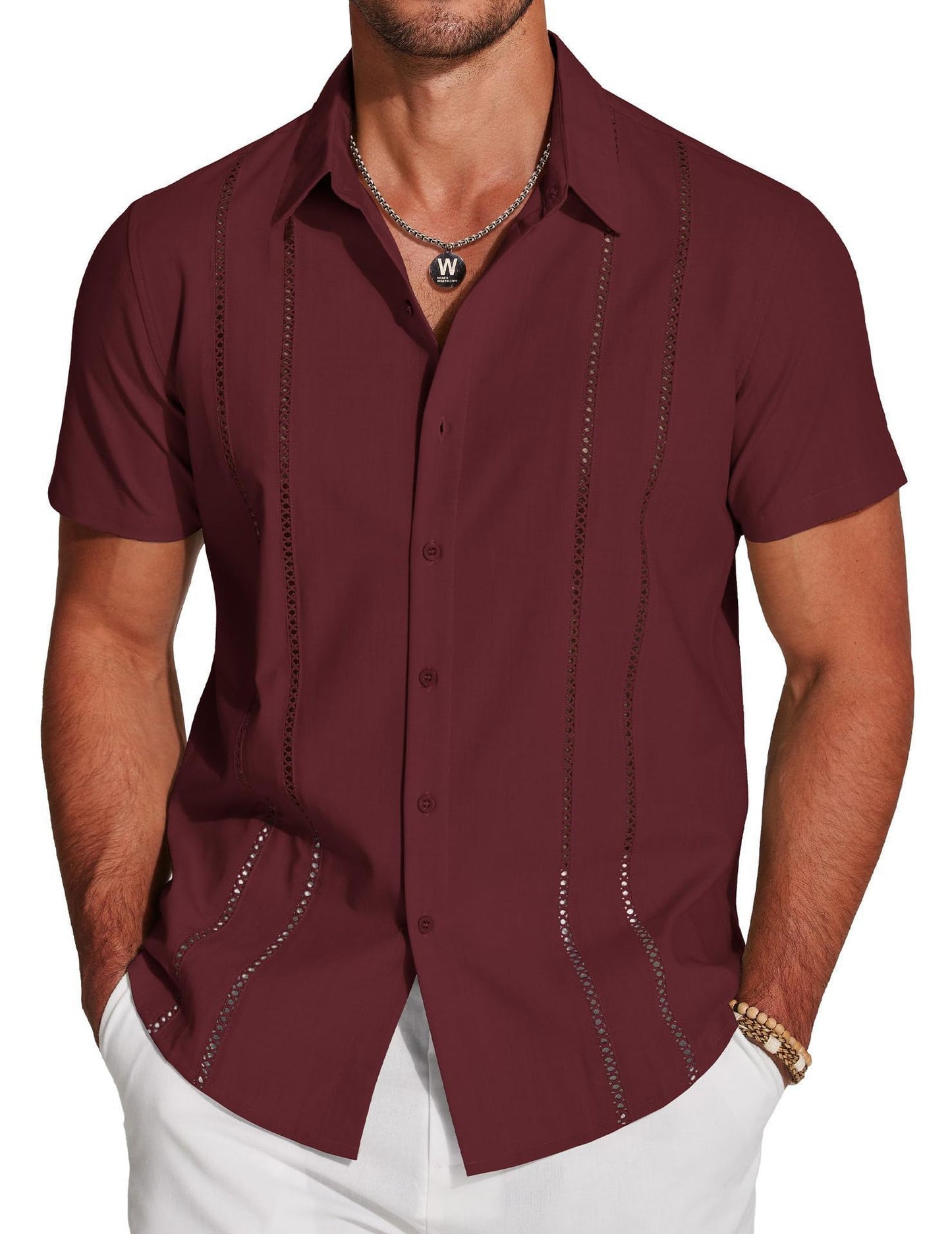 KZZ 3D Printed Short-Sleeve Shirt for Men