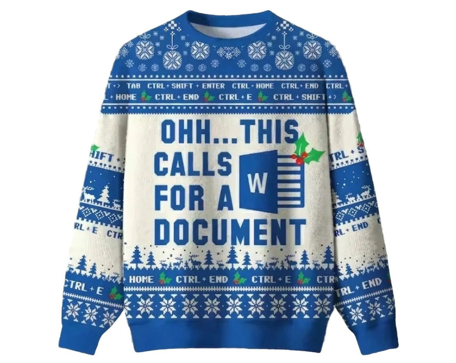 KZZ Men's Crew Neck Long Sleeve Christmas Sweatshirt