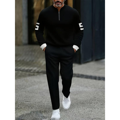 KZZ casual fashion men's digital printed sportswear set