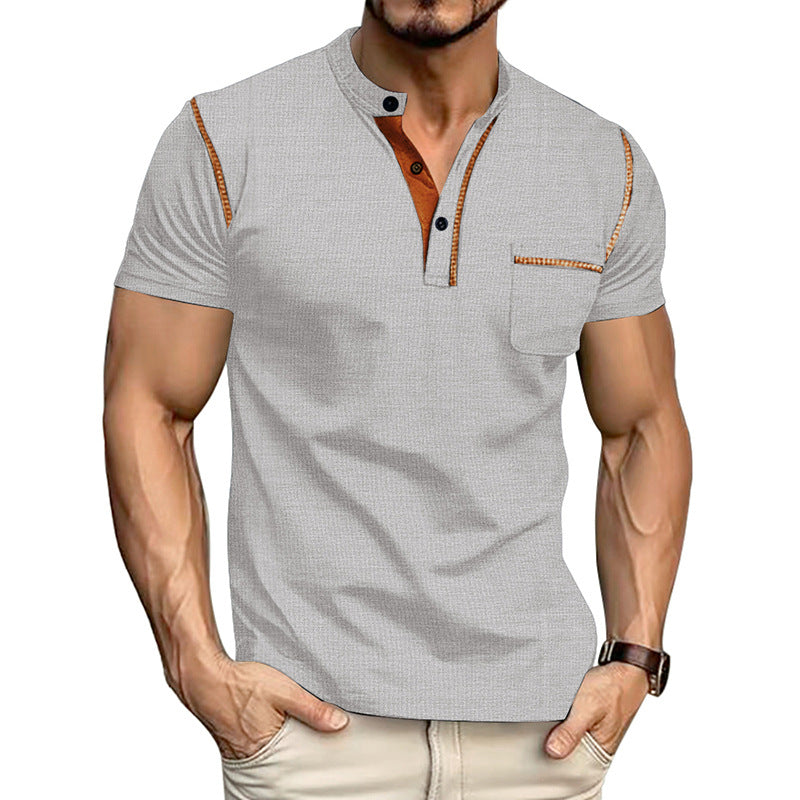 KZZ Men's Regular Fit Short Sleeve Top, Casual Sport Shirt