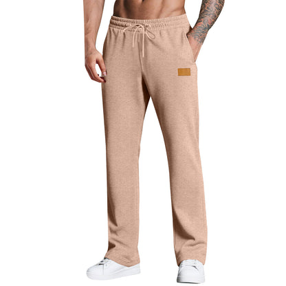 KZZ Men's Long Pants With Drawstring Versatile Casual Sweatpants