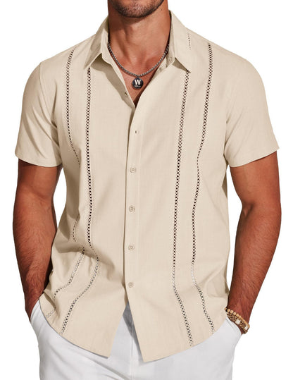 KZZ 3D Printed Short-Sleeve Shirt for Men