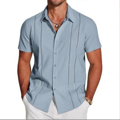 KZZ 3D Printed Short-Sleeve Shirt for Men