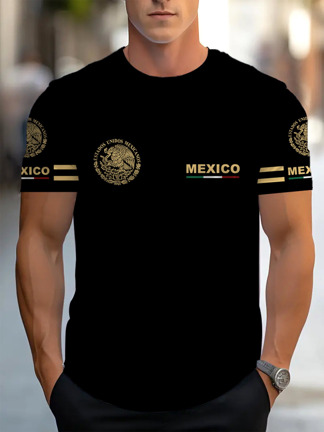 KZZ Men's 3D-Printed Short-Sleeve T-Shirt