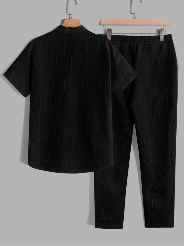 KZZ letter T-shirt and drawstring pants spring and summer casual set