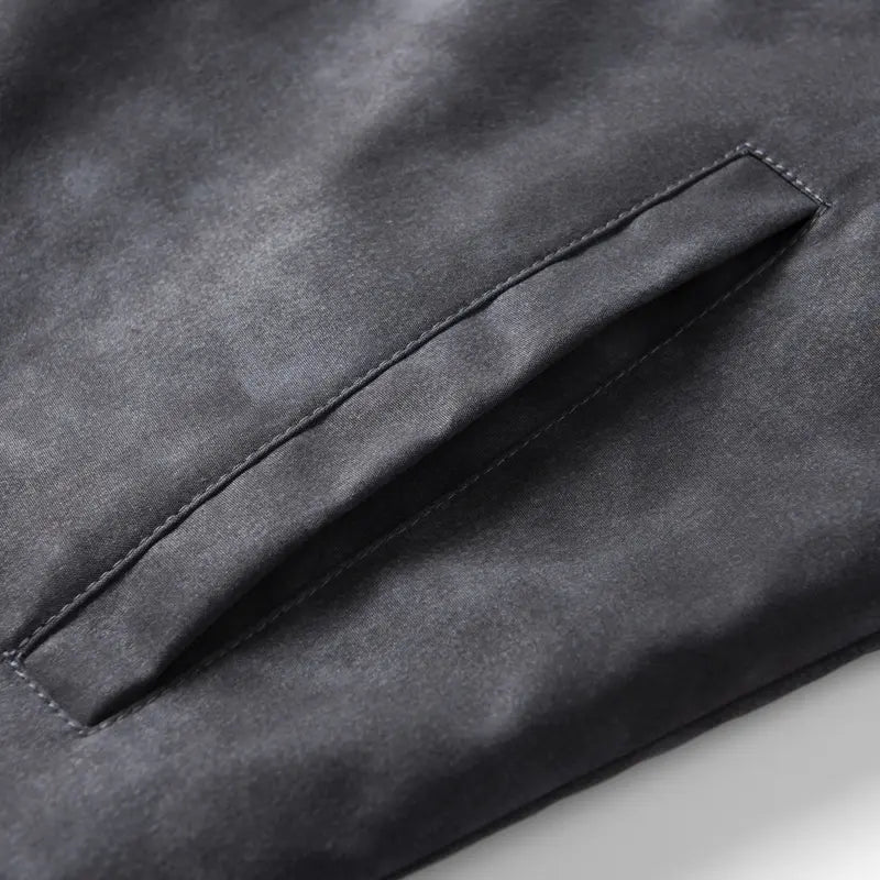 KZZ  Men's Loose-fitting Casual Faux Suede Lambswool Lined Jacket