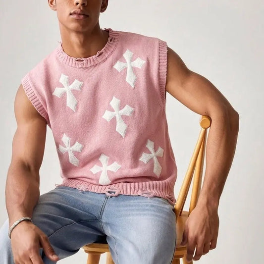 KZZ Street-Style Sleeveless Sweater