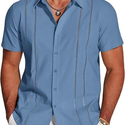 KZZ 3D Printed Short-Sleeve Shirt for Men