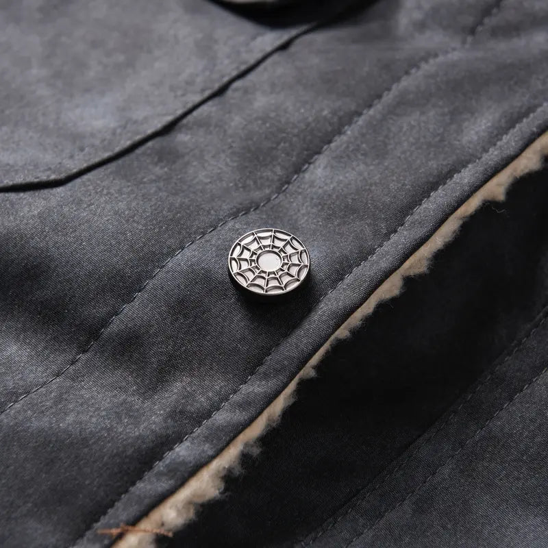 KZZ  Men's Loose-fitting Casual Faux Suede Lambswool Lined Jacket