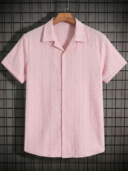 KZZ Men's Casual Short-Sleeve Shirt