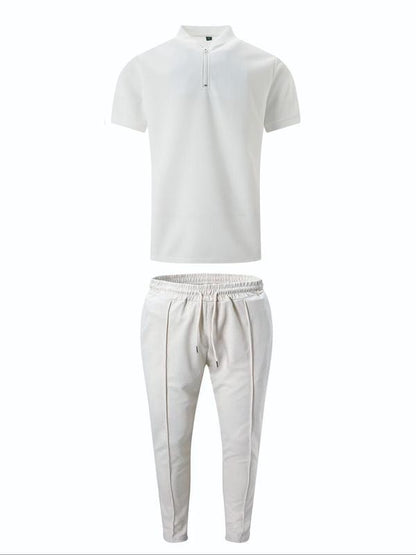 KZZ Men's Pure Color Jacket and Sports Leisure Long Pants