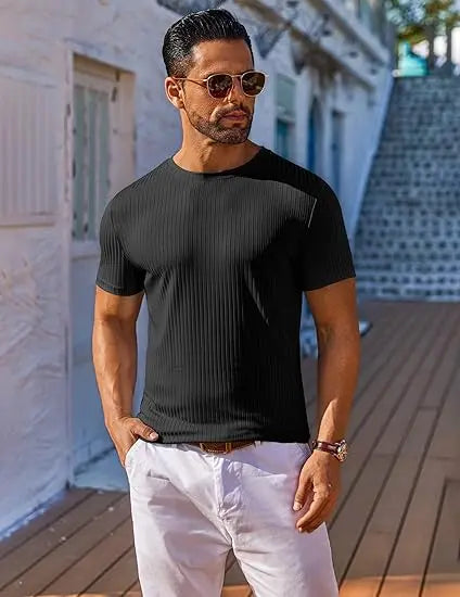 KZZ Men's Short-Sleeve T-Shirt – Casual Basic Top