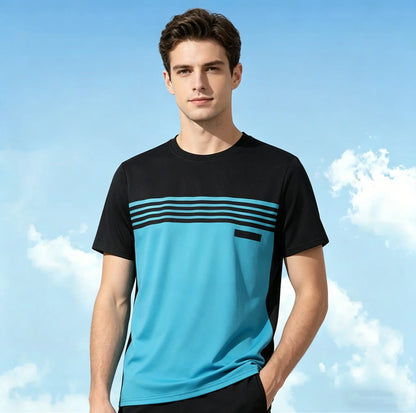 KZZ Men's Color-Block T-Shirt (Summer)