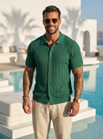 KZZ Men's casual button-down cardigan