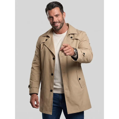 KZZ Men’s Classic Lapel Trench Coat