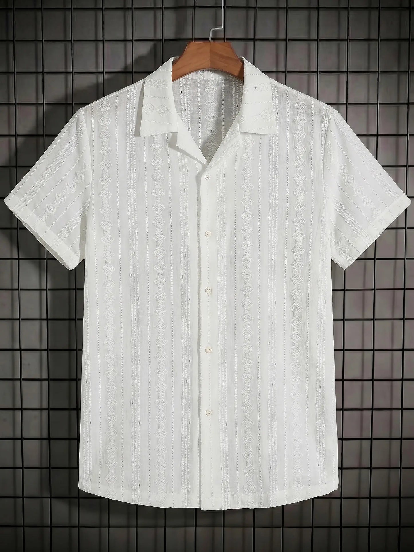 KZZ Men's Casual Short-Sleeve Shirt