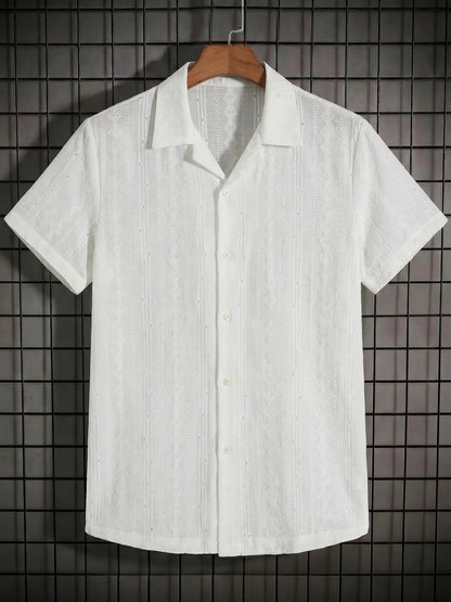 KZZ Men's Casual Short-Sleeve Shirt
