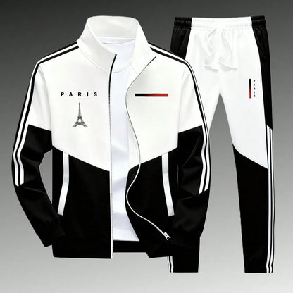 KZZ Men's Athletic Set Casual Sports Jacket and Jogging Pants