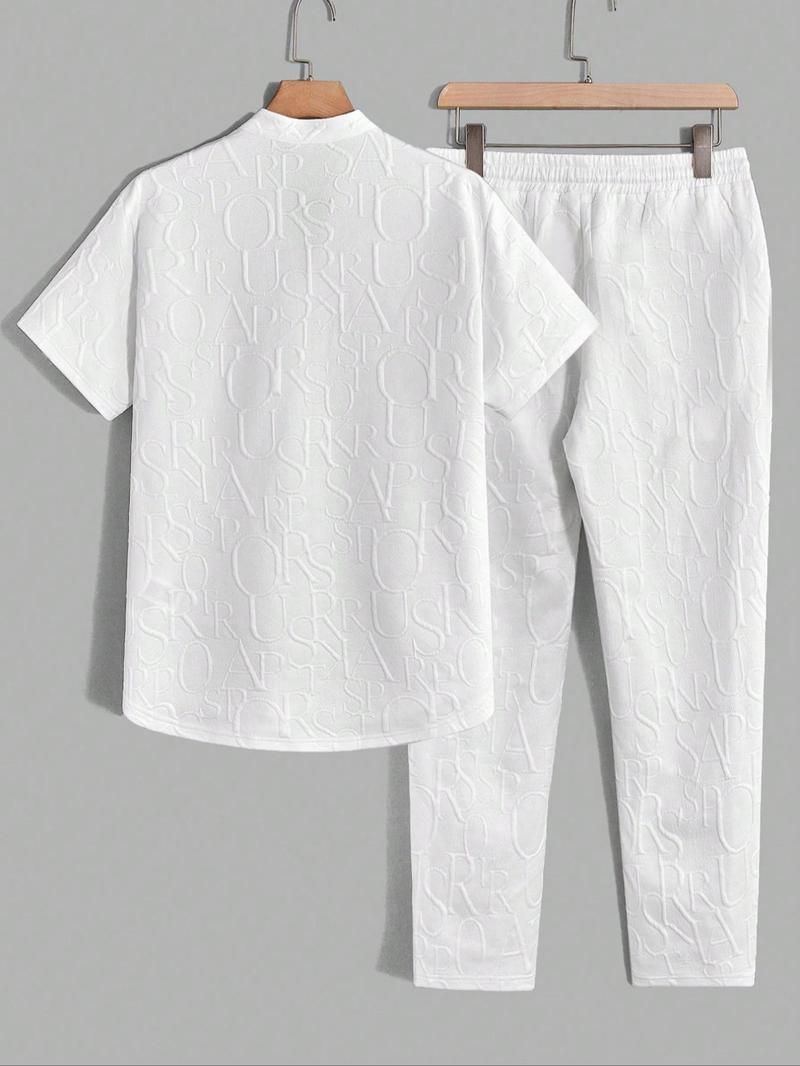 KZZ letter T-shirt and drawstring pants spring and summer casual set