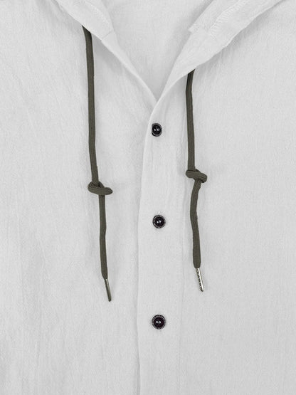 KZZ Men's Casual Long-Sleeve Hooded Shirt