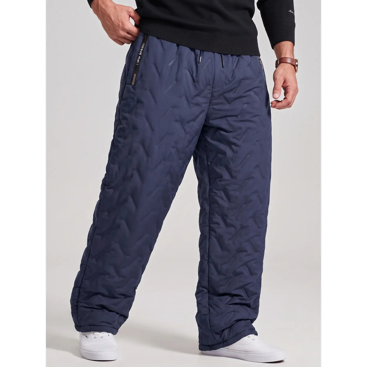 KZZ Men's Quilted Hooded Thermal Set