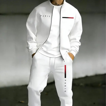KZZ Two-piece set: printed zip-up jacket and sweatpants