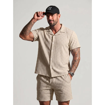 KZZ Men's Textured Two-Piece Set