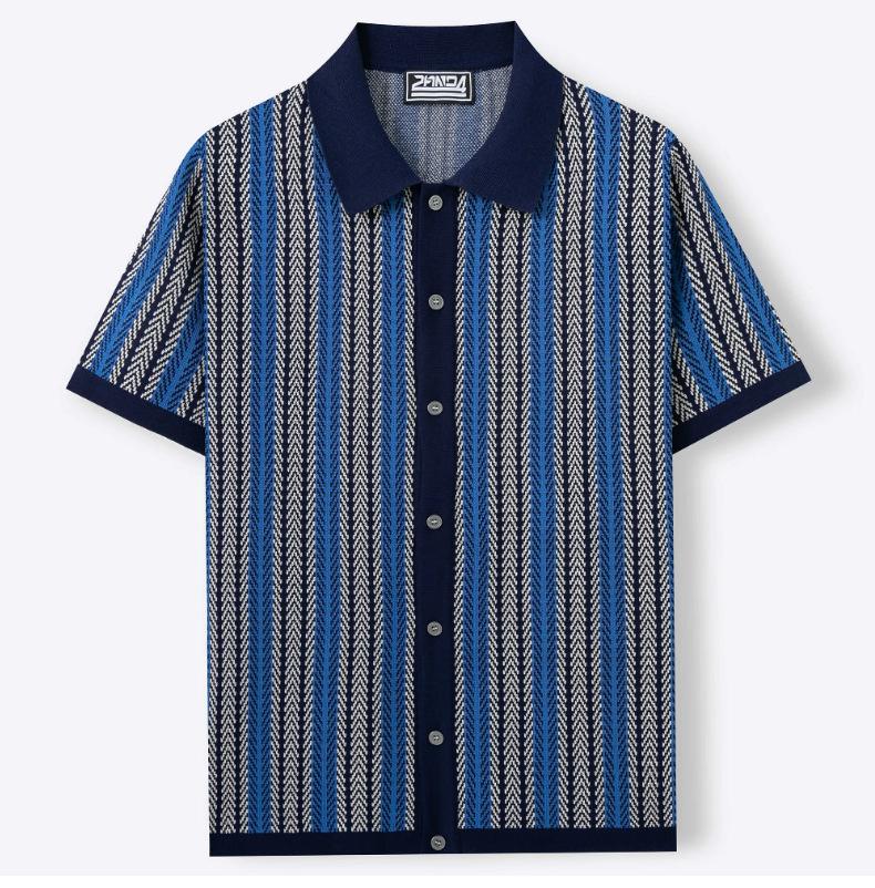 KZZ Men's High-Quality Short-Sleeve Knit Shirt