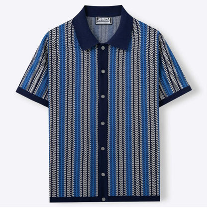 KZZ Men's High-Quality Short-Sleeve Knit Shirt