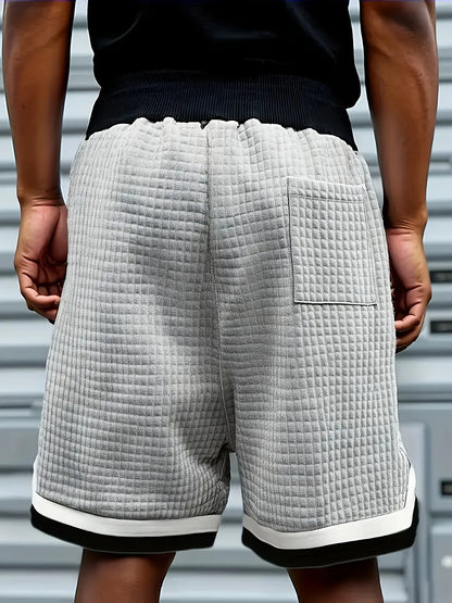 KZZ Men's casual loose striped shorts