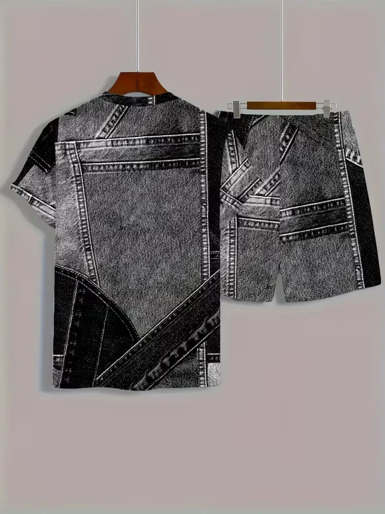 KZZ Men's Outdoor Short-Sleeve and Shorts Set