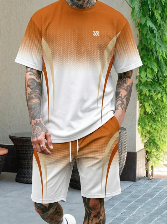 KZZ Men's short Sleeve Gym Training set