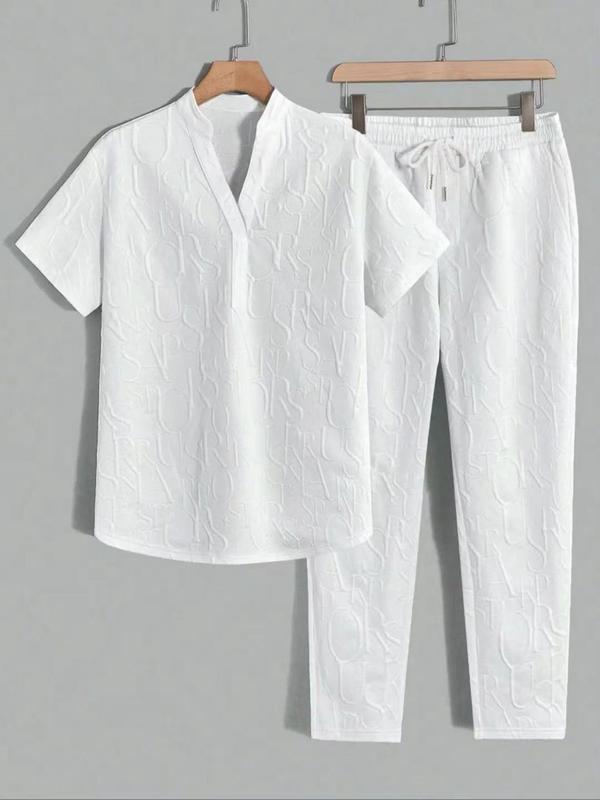 KZZ letter T-shirt and drawstring pants spring and summer casual set