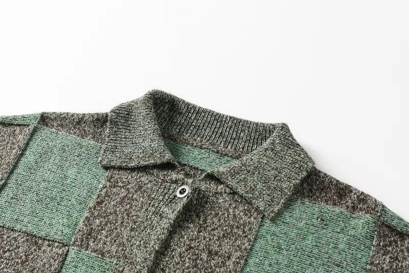 KZZ Men's street style plaid jacket