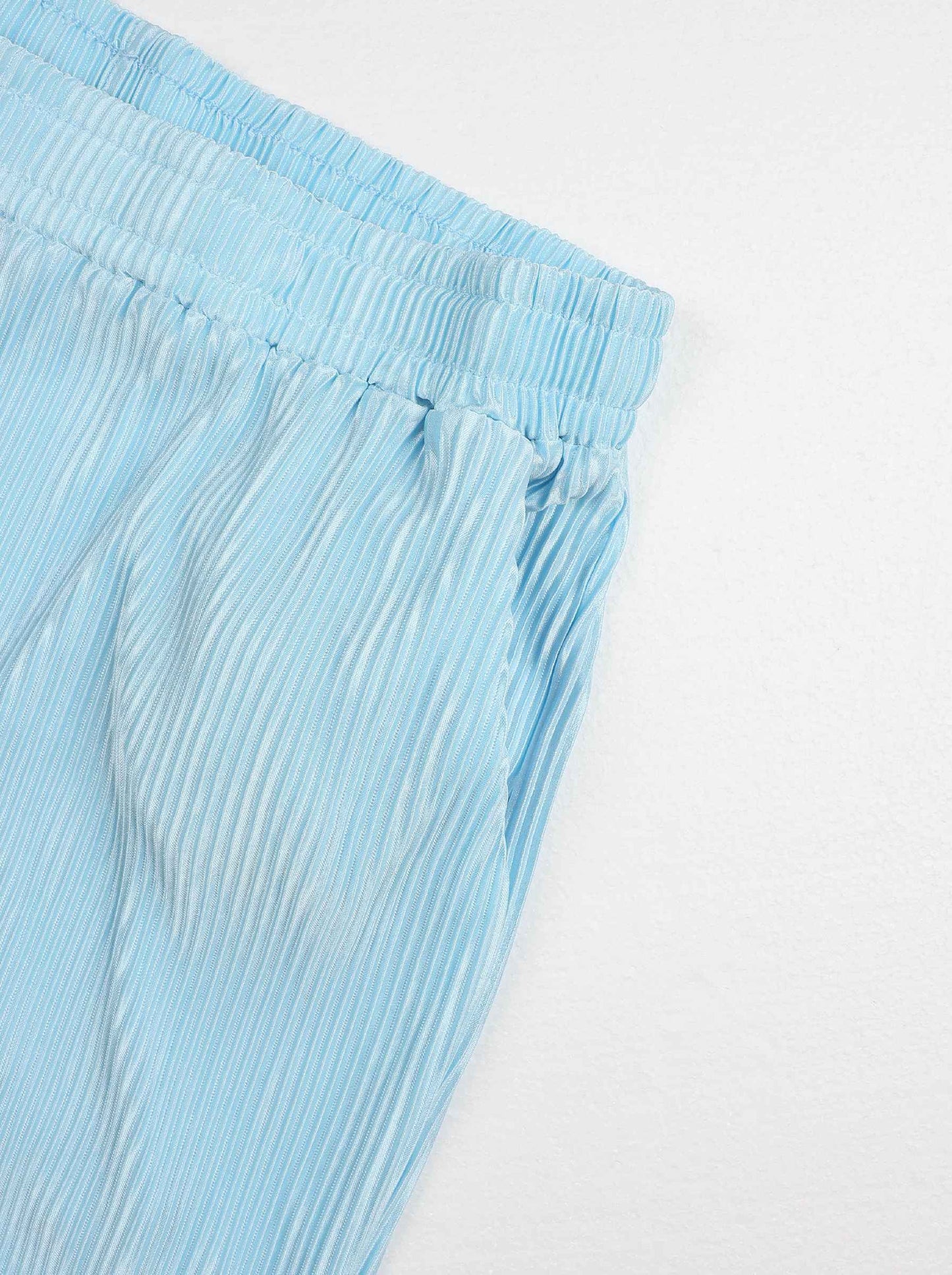 KZZ Solid-Color & Striped Short-Sleeve Two-Piece Set