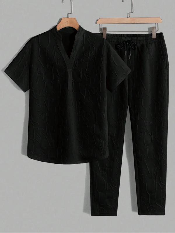 KZZ letter T-shirt and drawstring pants spring and summer casual set