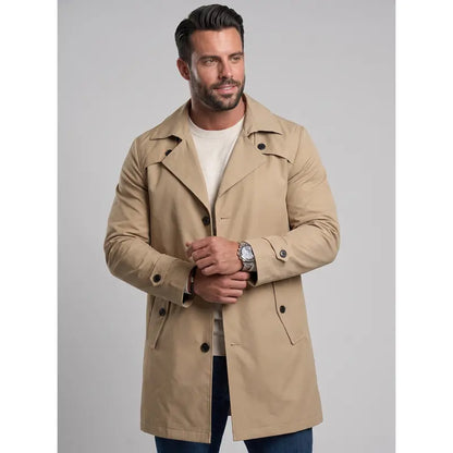 KZZ Men’s Classic Lapel Trench Coat