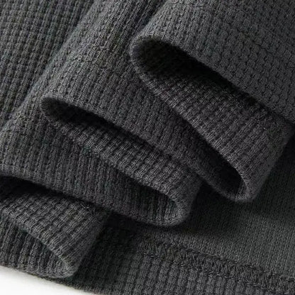 KZZ Men's Summer Waffle-Knit Athleisure Set