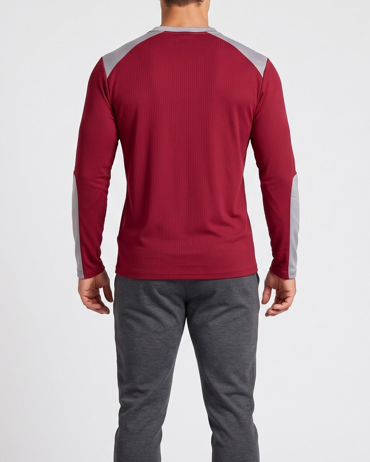KZZ Men's drawstring waffle color-blocked long-sleeved plus-size casual sports style sweatshirt