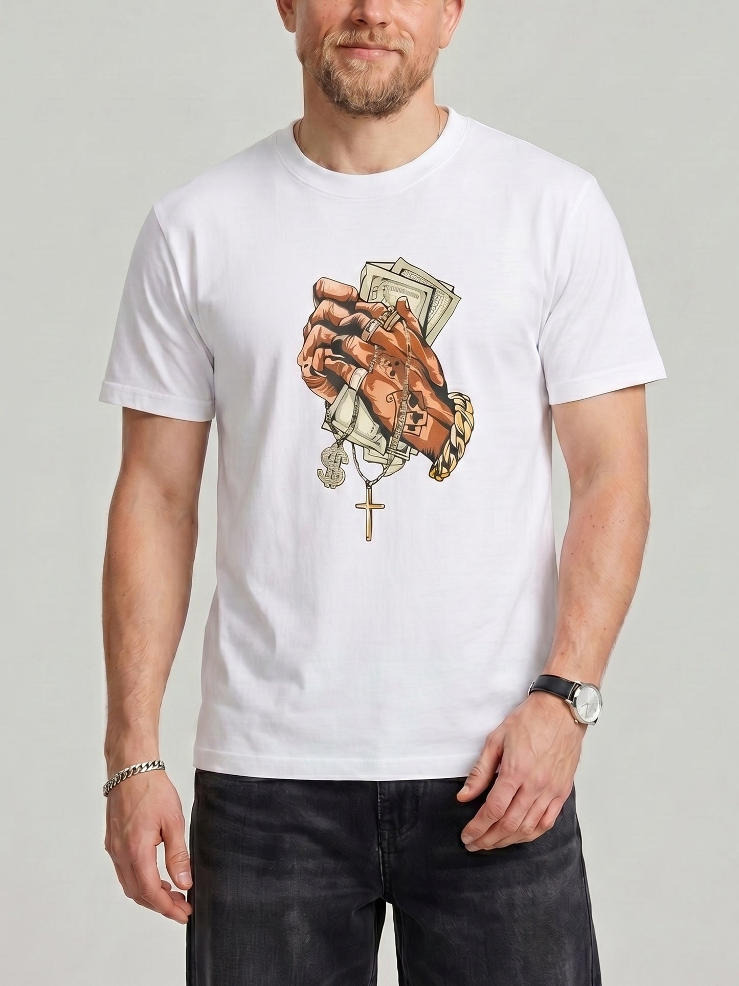 KZZ Printed crew-neck short-sleeve top