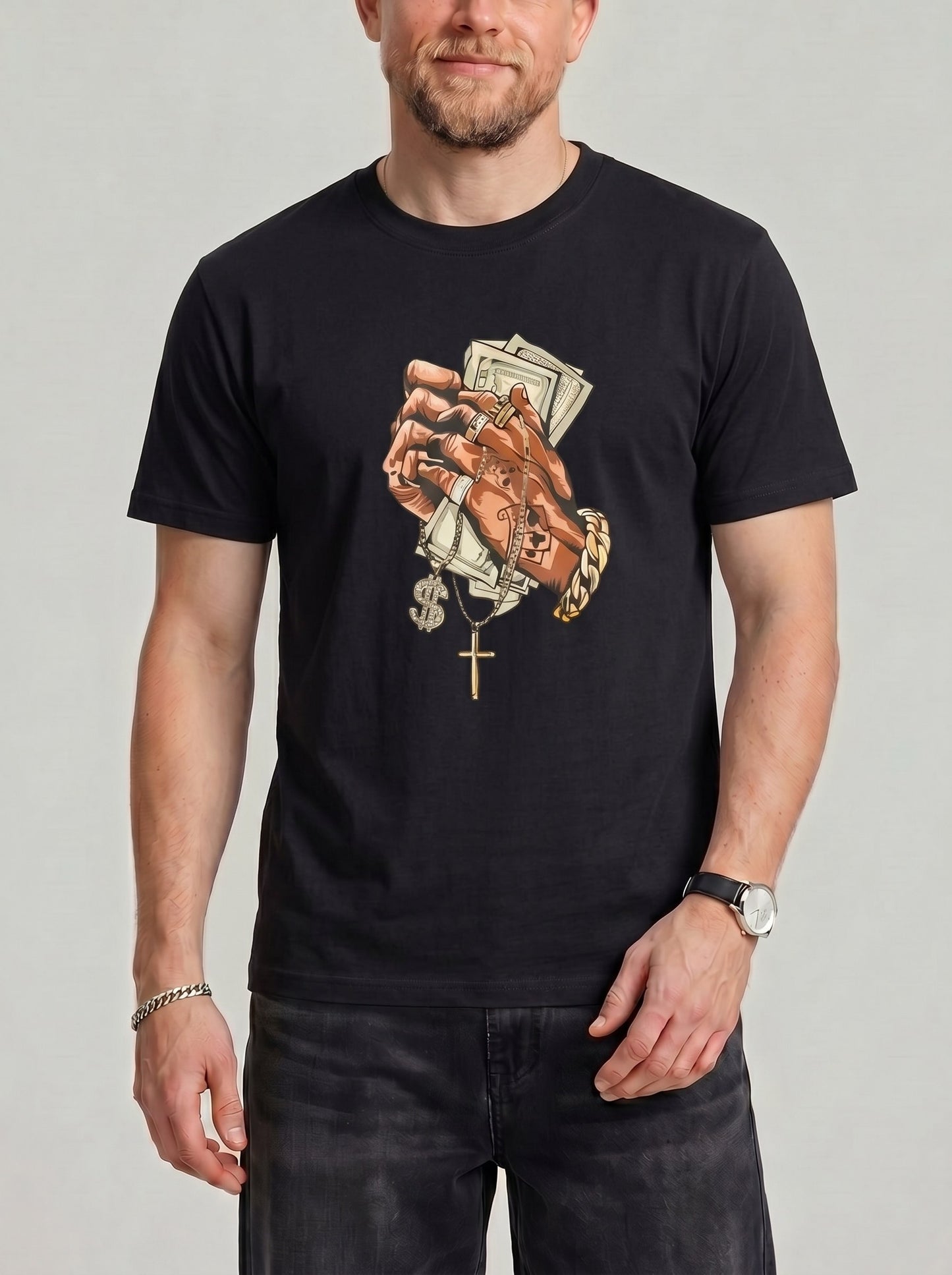 KZZ Printed crew-neck short-sleeve top