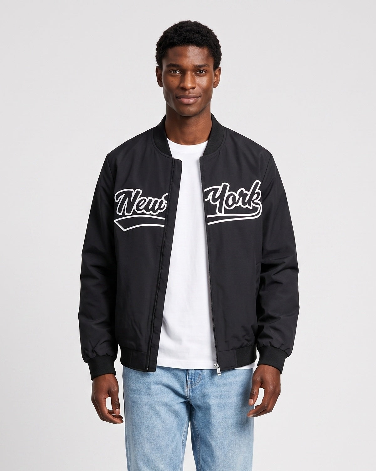 KZZ Letter Print Sports Jacket