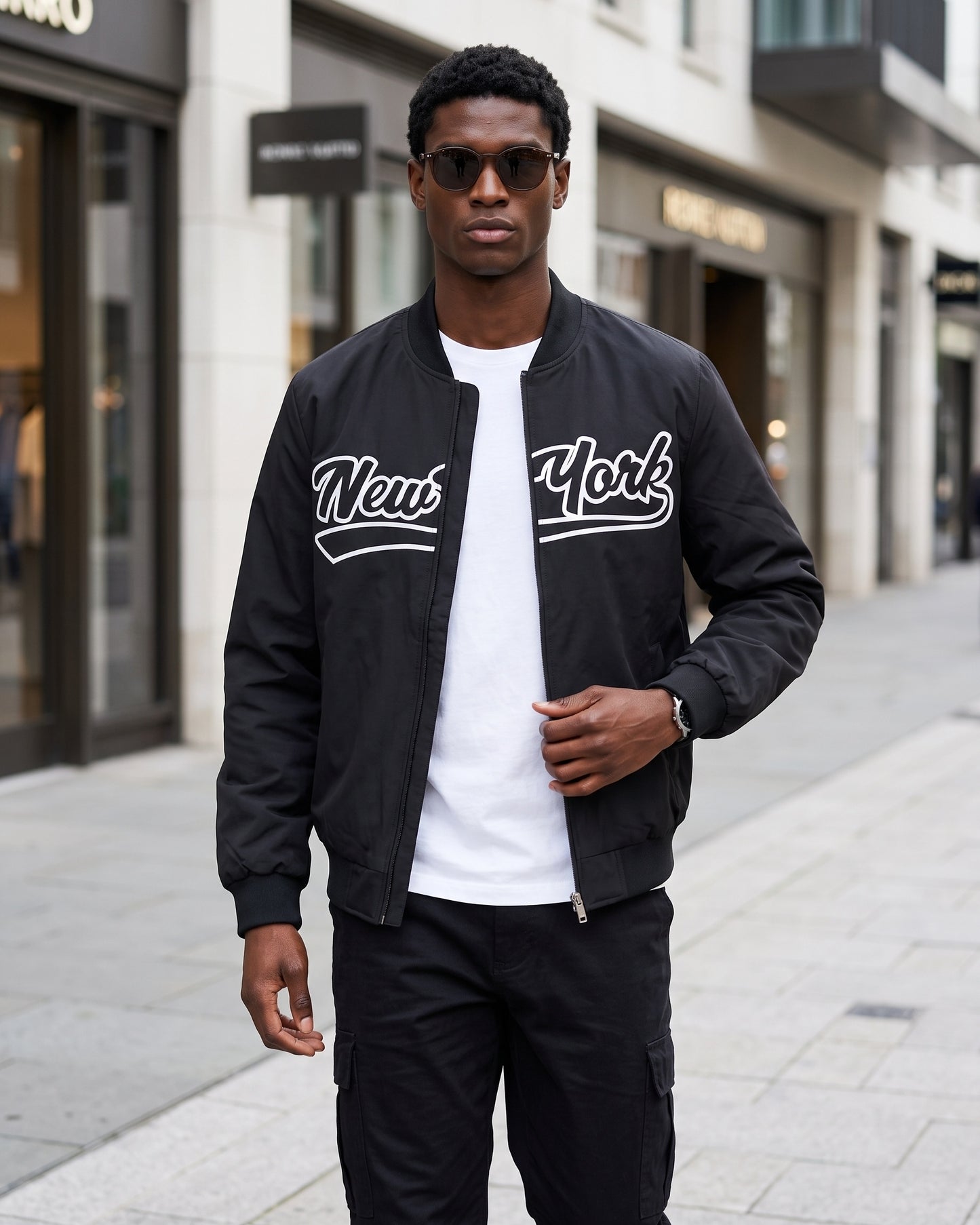 KZZ Letter Print Sports Jacket